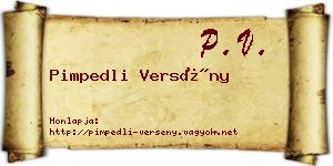 Pimpedli Versény névjegykártya